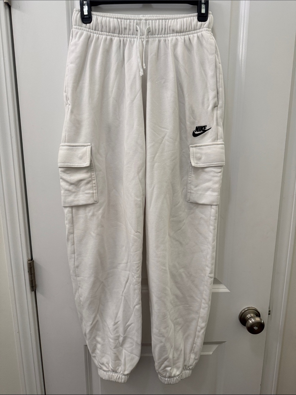Nike White Cargo Sweatpants Joggers - Men's Drawstring Pants